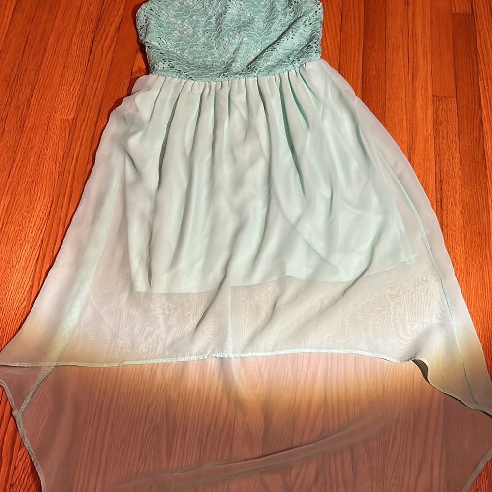 Light aqua blue, Soprano, bow back dress